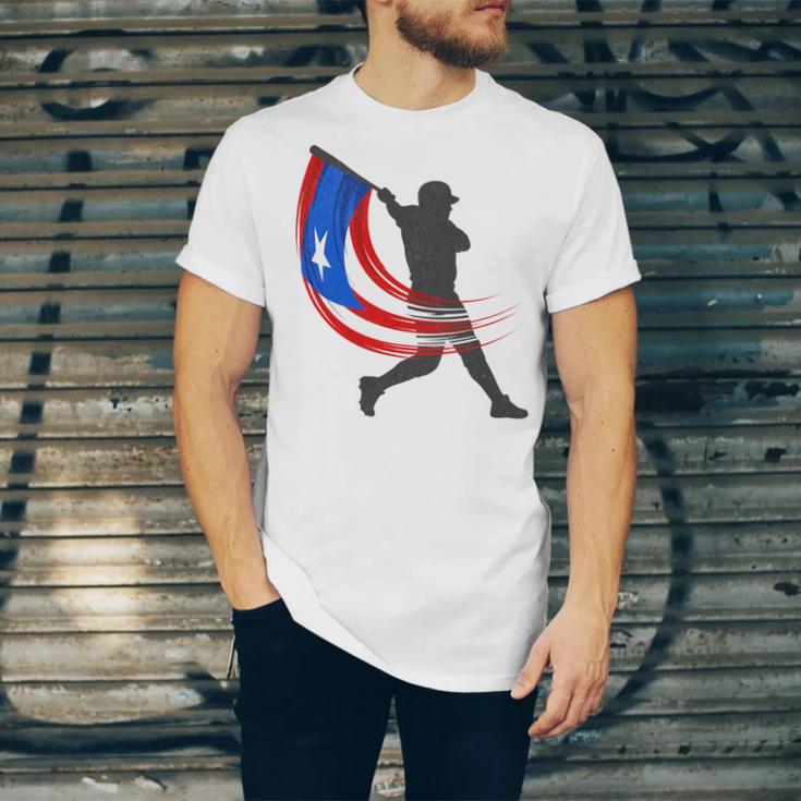 Puerto Rico Baseball Flag Player Boricua Heritage Sports Unisex Jersey T-Shirt