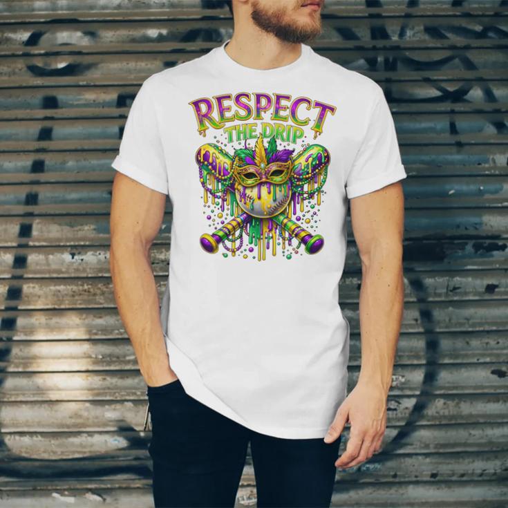 Respect The Drip Mardi Gras Baseball Ice Cream Boys Carnival Unisex Jersey T-Shirt