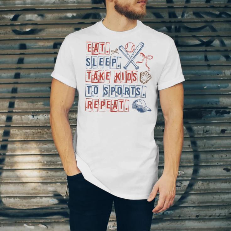 Retro Eat Sleep Take Kids To Sports Repeat Game Day Baseball Unisex Jersey T-Shirt Retro Eat Sleep Take Kids To Sports Repeat Game Day Baseball Unisex Jersey T-Shirt