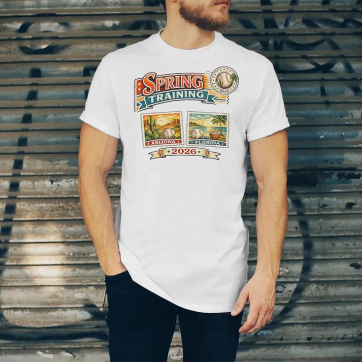 Spring Training 2026 Retro Postcard Baseball Premium Tri-Blend Unisex Jersey T-Shirt