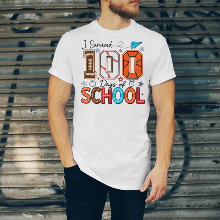 I Survived 100 Days Baseball Football Basketball School Kids Unisex Jersey T-Shirt I Survived 100 Days Baseball Football Basketball School Kids Unisex Jersey T-Shirt