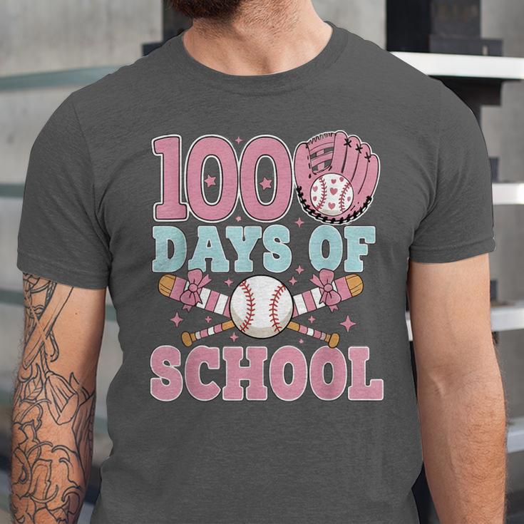100 Days Of School Baseball 100th Day Of School Girls Unisex Jersey T-Shirt