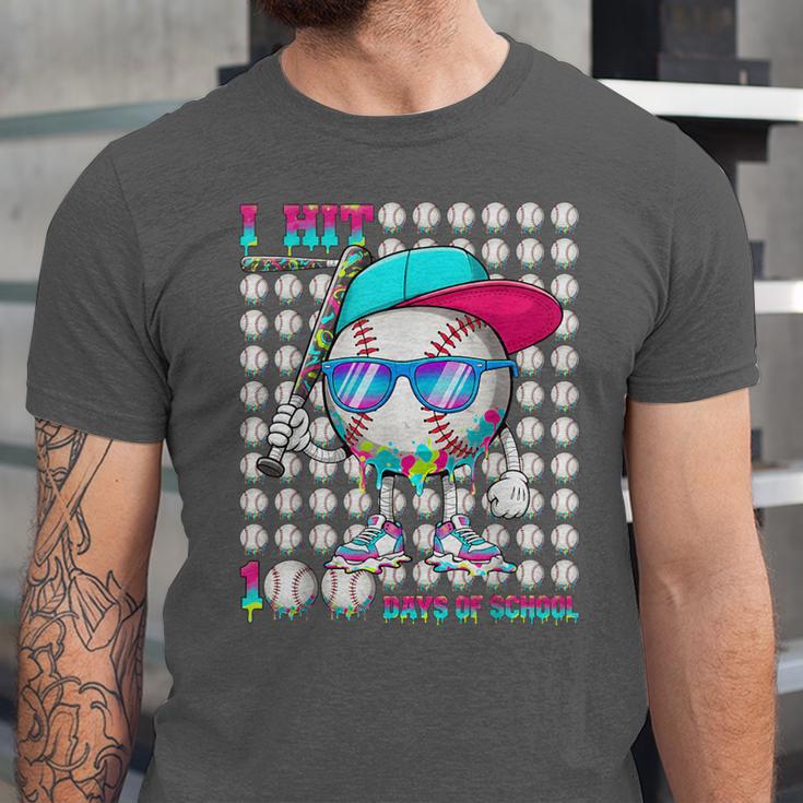 100 Days Of School Baseball Drip Ice Cream Boys Kids Unisex Jersey T-Shirt