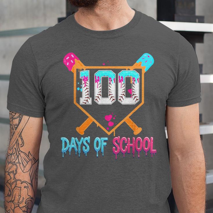 100 Days Of School Baseball Ice Cream Drip 100th Day School Unisex Jersey T-Shirt 100 Days Of School Baseball Ice Cream Drip 100th Day School Unisex Jersey T-Shirt