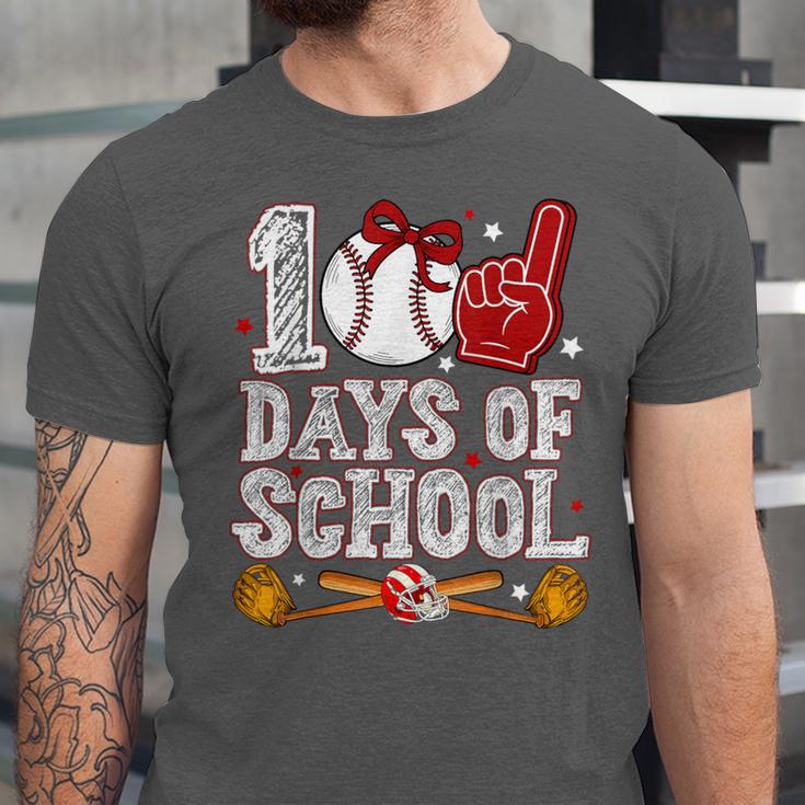 100 Days Of School Cute Bow Baseball Boy Girl Teacher Unisex Jersey T-Shirt
