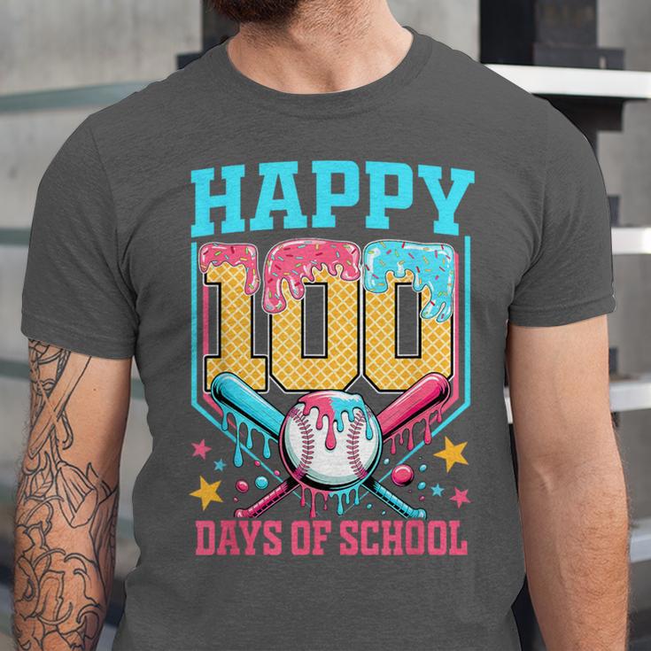 100 Days Of School Kids Baseball Drip 100th Day Of School Unisex Jersey T-Shirt