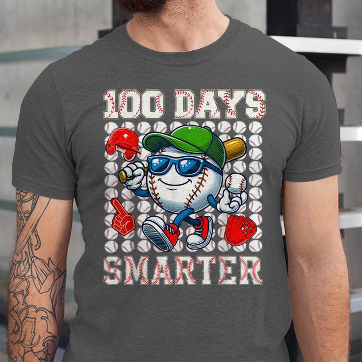 100 Days Smarter Baseball 100 Days Of School Boy Girl Kid Unisex Jersey T-Shirt