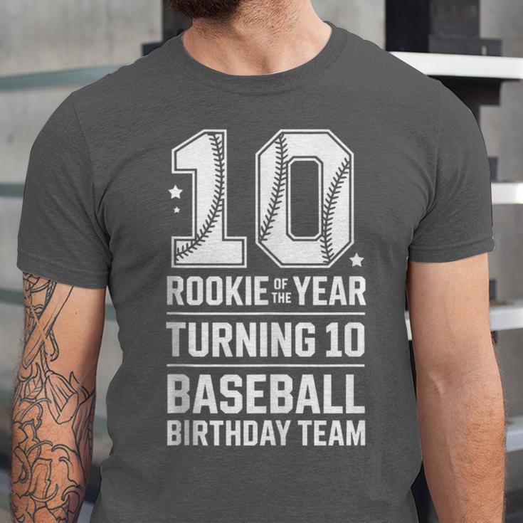 10th Birthday Rookie Of The Year Baseball Double Digit Humor Unisex Jersey T-Shirt