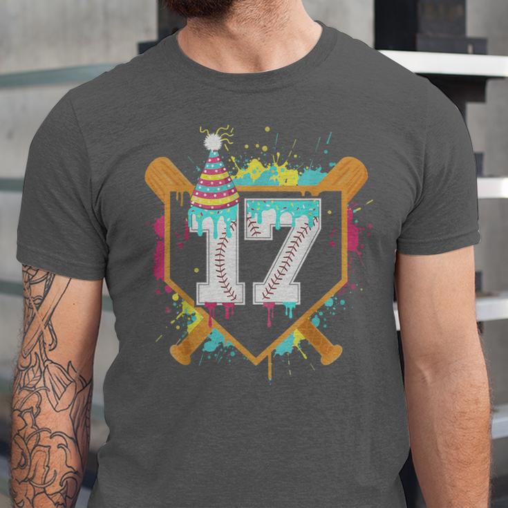 17th Birthday Baseball Drip Number 17 Year Old Birthday Boy Unisex Jersey T-Shirt