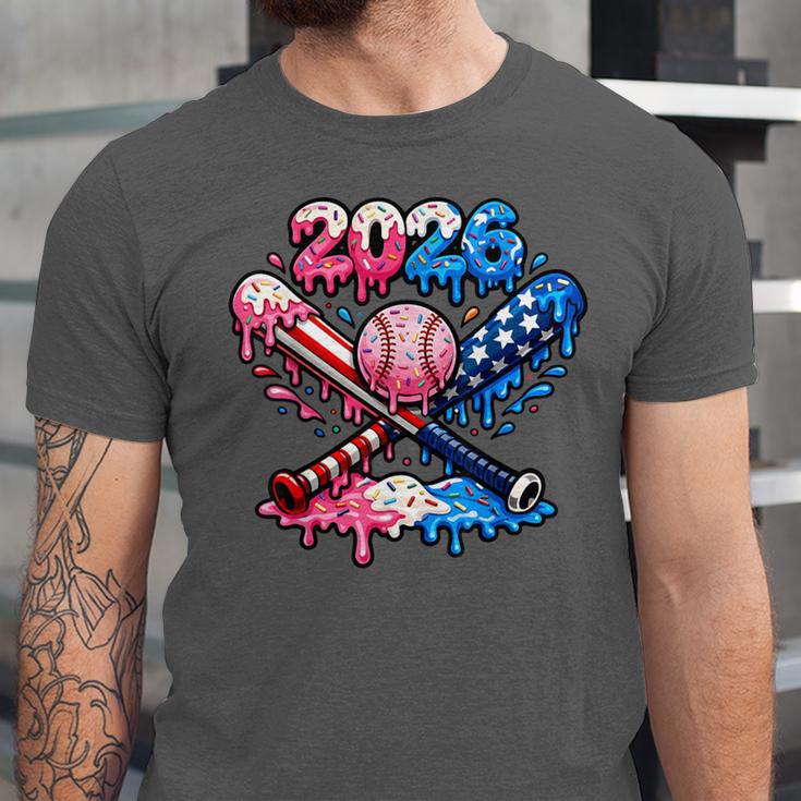 2026 American Flag Baseball Ice Cream Drip Bats Boys Unisex Jersey T-Shirt 2026 American Flag Baseball Ice Cream Drip Bats Boys Unisex Jersey T-Shirt