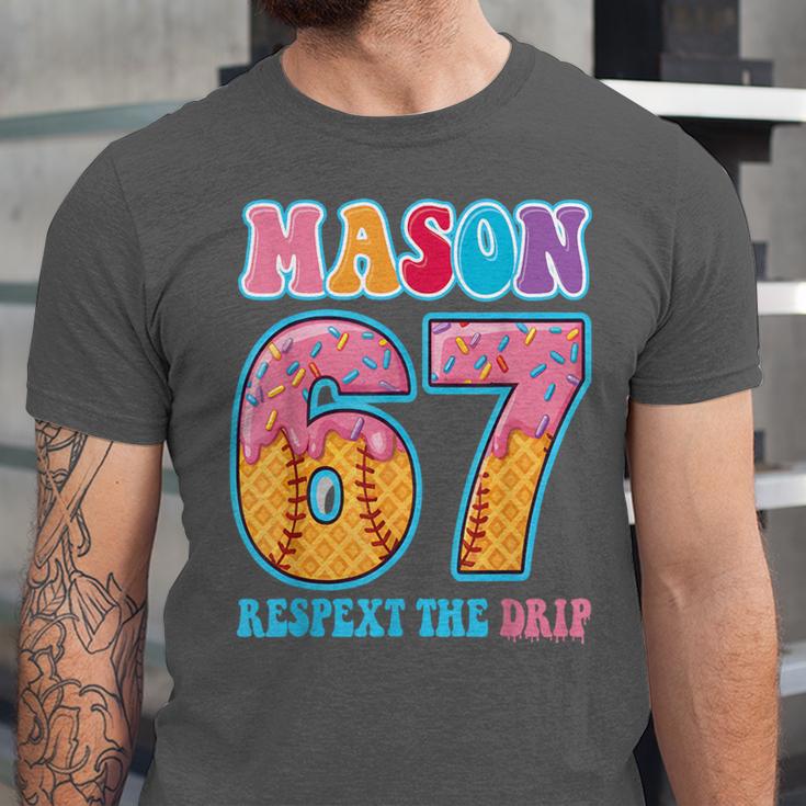 6 7 Mason Baseball Drip Number 67 Player Or 67th Birthday Unisex Jersey T-Shirt 6 7 Mason Baseball Drip Number 67 Player Or 67th Birthday Unisex Jersey T-Shirt
