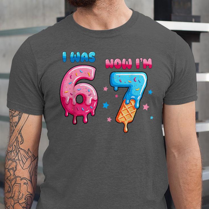 I Was 6 Now I'm 7 Birthday Baseball Drip For Boys Kid Unisex Jersey T-Shirt
