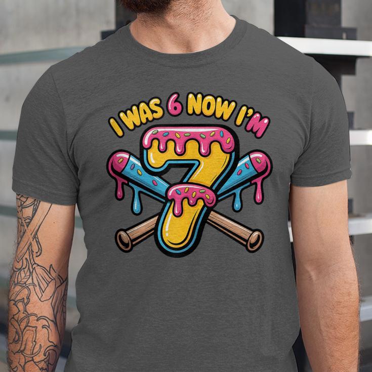 I Was 6 Now I'm 7 Dripping Ice Cream Baseball 67 Drip Unisex Jersey T-Shirt I Was 6 Now I'm 7 Dripping Ice Cream Baseball 67 Drip Unisex Jersey T-Shirt
