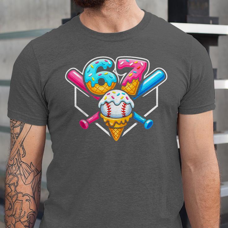 67 Ice Cream Drip Baseball Meme Six Seven Gen Alpha Slang Unisex Jersey T-Shirt