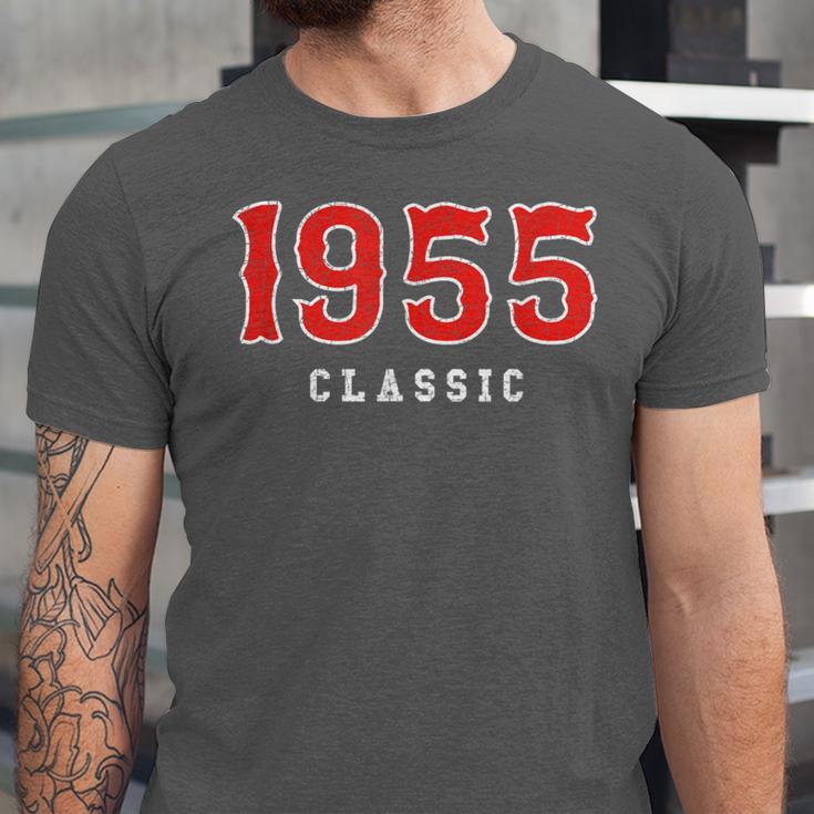 70 Year Old 1955 Classic Baseball Fan 70th Birthday Unisex Jersey T-Shirt