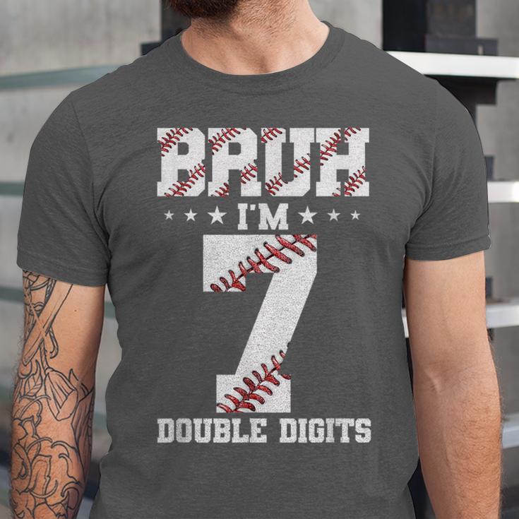 7th Birthday Baseball Bruh I'm 7 Double Digits 7 Years Old Unisex Jersey T-Shirt 7th Birthday Baseball Bruh I'm 7 Double Digits 7 Years Old Unisex Jersey T-Shirt