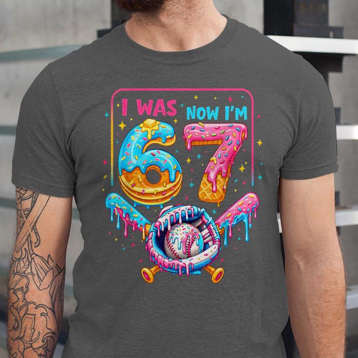 7th Birthday Boys I Was 6 Now I'm 7 Baseball Ice Cream Drip Unisex Jersey T-Shirt 7th Birthday Boys I Was 6 Now I'm 7 Baseball Ice Cream Drip Unisex Jersey T-Shirt