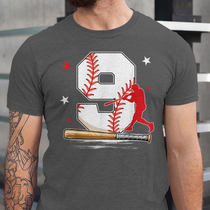 9 Years Old Baseball Birthday Boy 9th Bday Party Unisex Jersey T-Shirt