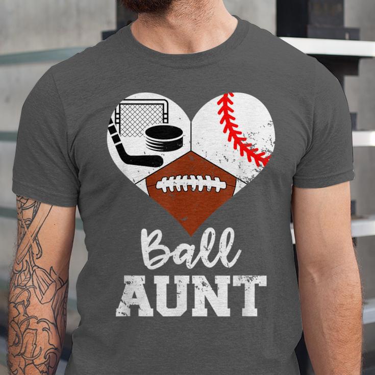Ball Aunt Heart Football Baseball Hockey Game Day Unisex Jersey T-Shirt