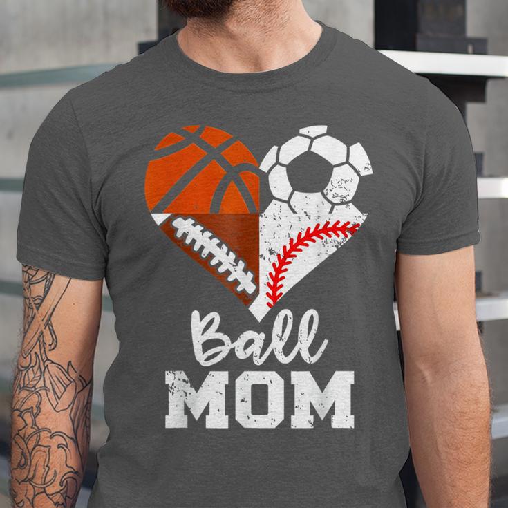 Ball Mom Heart Soccer Basketball Baseball Football Mom Unisex Jersey T-Shirt Ball Mom Heart Soccer Basketball Baseball Football Mom Unisex Jersey T-Shirt