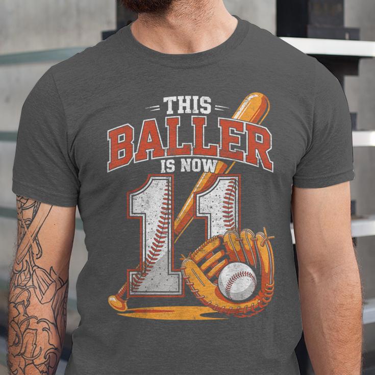 This Baller Is Now 11 Year Baseball Player 11th Birthday Boy Unisex Jersey T-Shirt This Baller Is Now 11 Year Baseball Player 11th Birthday Boy Unisex Jersey T-Shirt