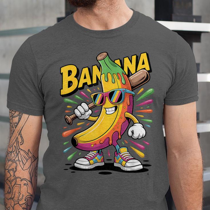 Banana Baseball Cartoon Cool Sports Kids Teens Unisex Jersey T-Shirt
