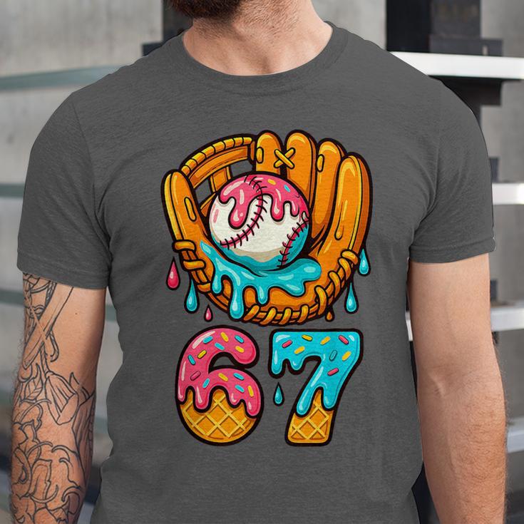 Baseball 67 Ice Cream Drip 67 Six Seven Meme 67th Birthday Unisex Jersey T-Shirt