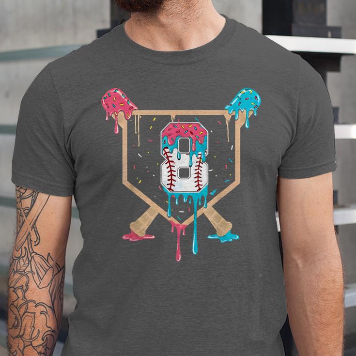 Baseball 8 Year Old Ice Cream Drip 8th Birthday Boys Player Unisex Jersey T-Shirt Baseball 8 Year Old Ice Cream Drip 8th Birthday Boys Player Unisex Jersey T-Shirt