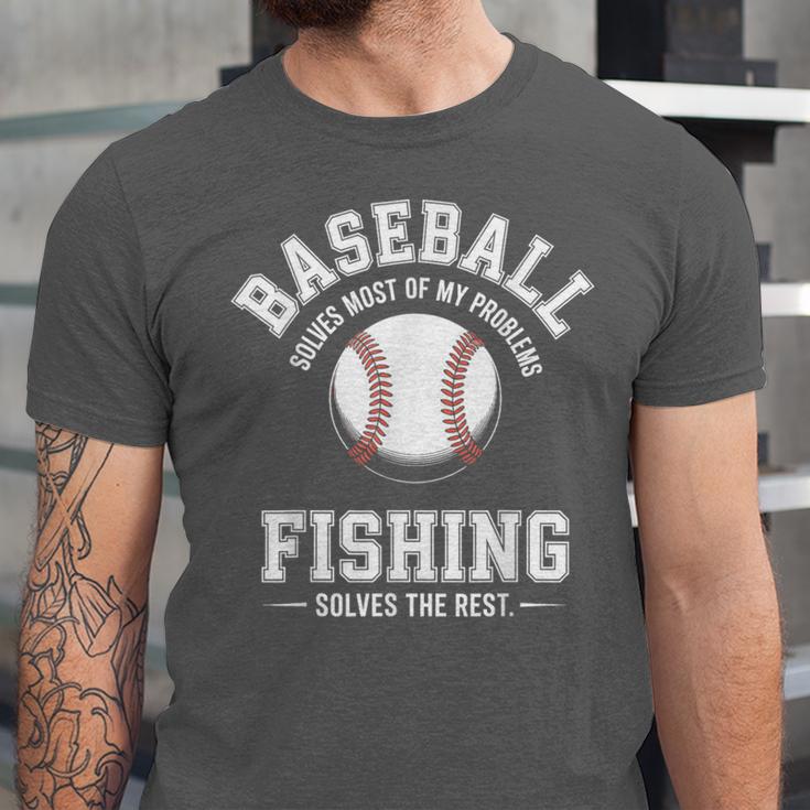 Baseball & Fishing Unisex Jersey T-Shirt
