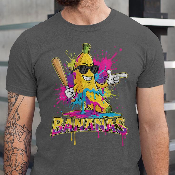 Baseball Banana Splatter Sports Kids Teens Unisex Jersey T-Shirt