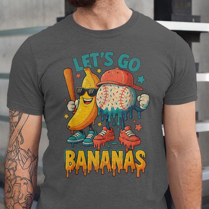 Baseball Banana Sports Drip Art For Kids Unisex Jersey T-Shirt