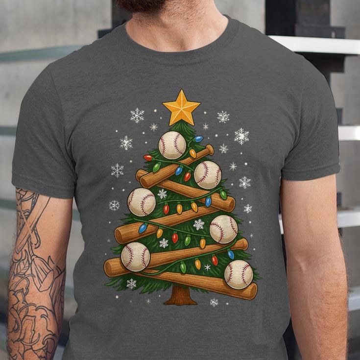 Baseball Bat Christmas Tree Lights Holiday Xmas Unisex Jersey T-Shirt Baseball Bat Christmas Tree Lights Holiday Xmas Unisex Jersey T-Shirt