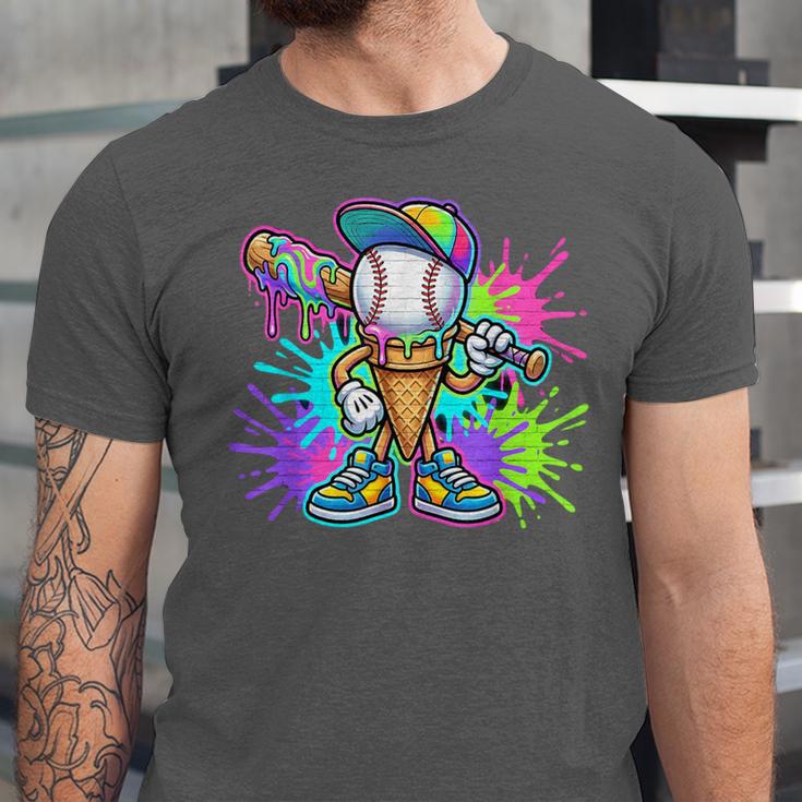 Baseball Boys Clothes For Boys Ice Cream Drip Baseball Stuff Unisex Jersey T-Shirt