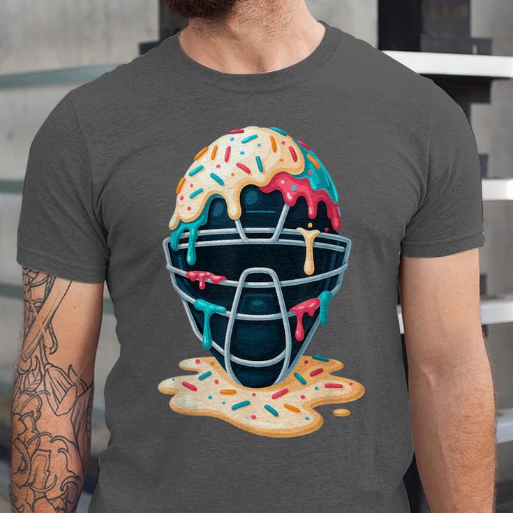 Baseball Catcher Mask Ice Cream Dripping Baseball Boy Youth Unisex Jersey T-Shirt Baseball Catcher Mask Ice Cream Dripping Baseball Boy Youth Unisex Jersey T-Shirt