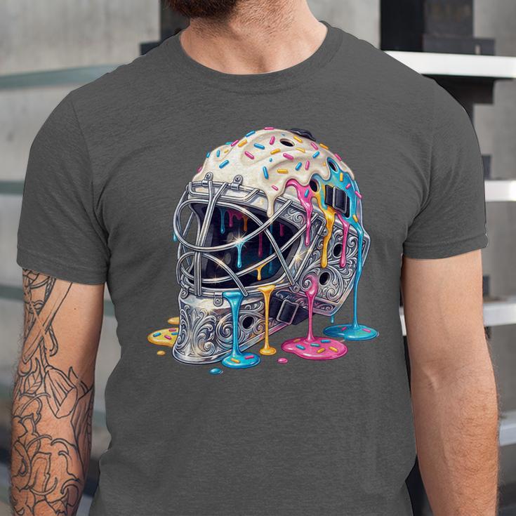Baseball Catcher Mask Ice Cream Dripping Baseball Boys Unisex Jersey T-Shirt