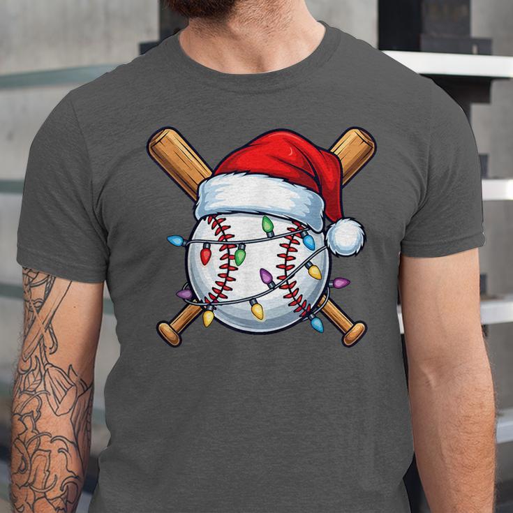 Baseball Christmas Lights Santa Christmas Baseball Player Unisex Jersey T-Shirt Baseball Christmas Lights Santa Christmas Baseball Player Unisex Jersey T-Shirt