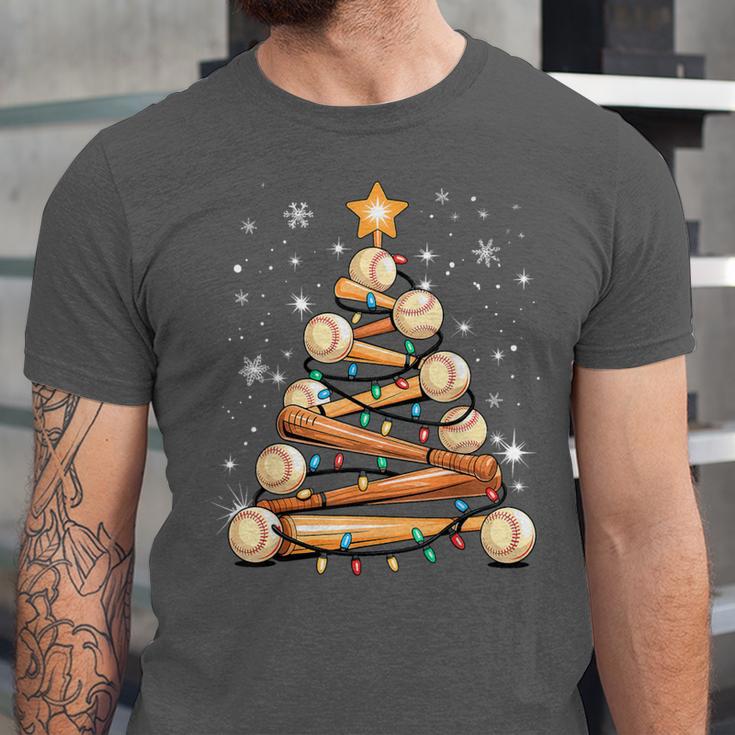 Baseball Christmas Tree Light Xmas Baseball Unisex Jersey T-Shirt