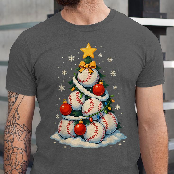 Baseball Christmas Tree Lights Santa Sport Player Lover Xmas Unisex Jersey T-Shirt Baseball Christmas Tree Lights Santa Sport Player Lover Xmas Unisex Jersey T-Shirt