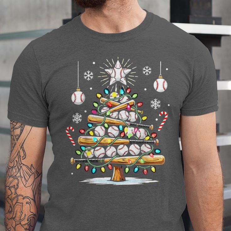 Baseball Christmas Tree Lights Unisex Jersey T-Shirt