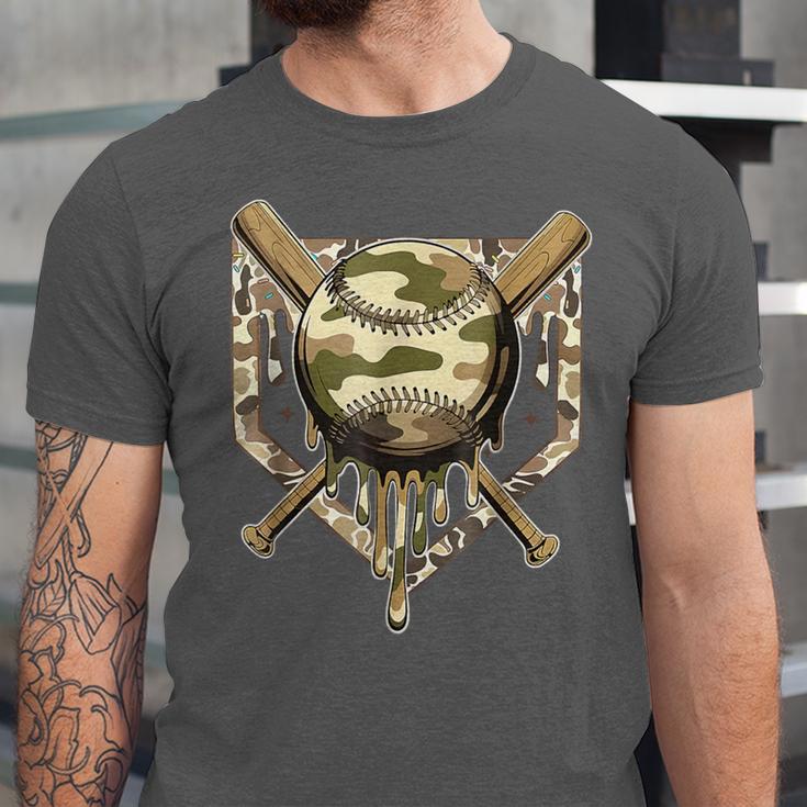 Baseball Drip For Boys Ice Cream Dripping Boys Baseball Camo Unisex Jersey T-Shirt