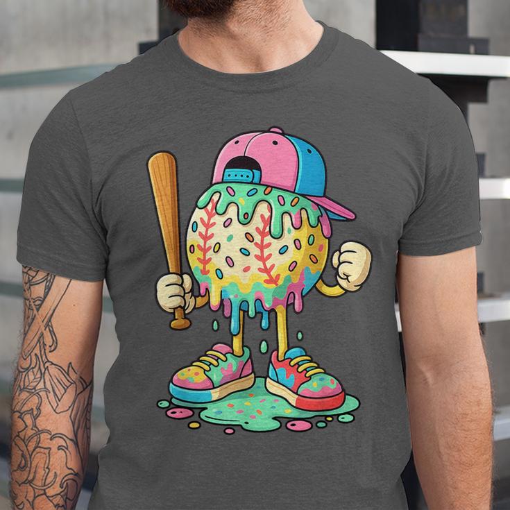 Baseball Drip For Boys Ice Cream Drip Baseball Sport Unisex Jersey T-Shirt