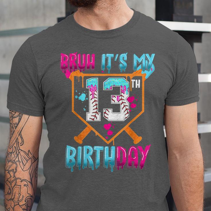 Baseball Drip Bruh It's My 13th Birthday Boy Ice Cream Drip Unisex Jersey T-Shirt Baseball Drip Bruh It's My 13th Birthday Boy Ice Cream Drip Unisex Jersey T-Shirt