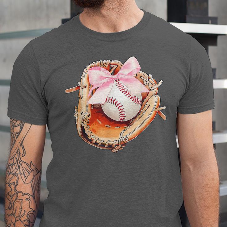 Baseball Drip Ice Cream Coquette Pink Bow Baseball Player Unisex Jersey T-Shirt