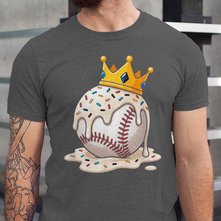 Baseball Drip Ice Cream Crown Melt Graphic Unisex Jersey T-Shirt