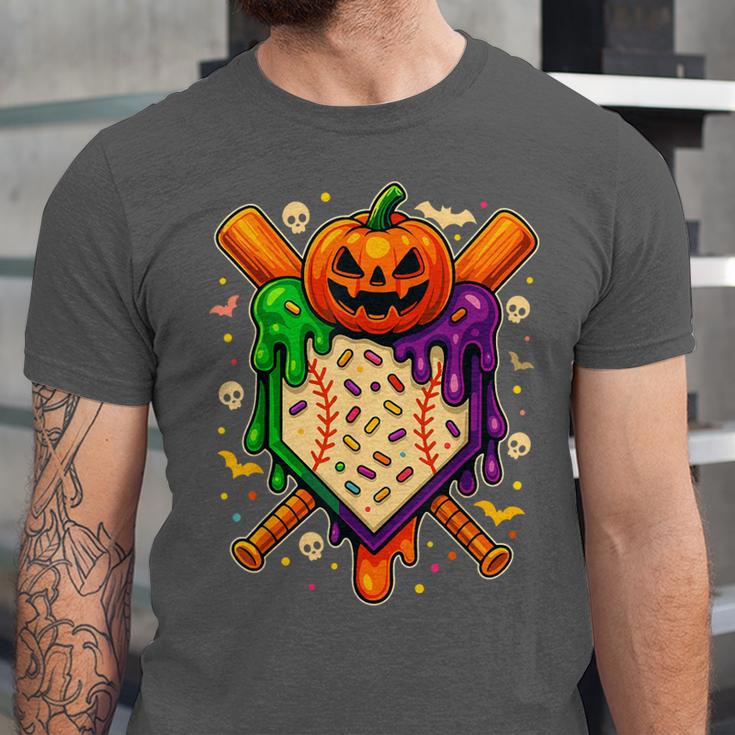 Baseball Drip Ice Cream Drip Halloween Baseball Lovers Unisex Jersey T-Shirt