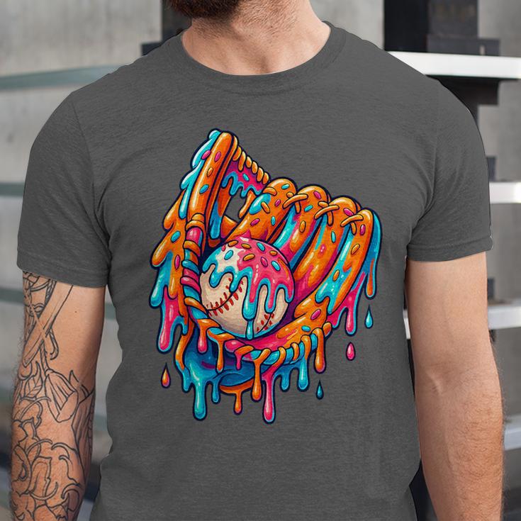 Baseball Drip Ice Cream Sprinkles Baseball Glove For Boys Unisex Jersey T-Shirt