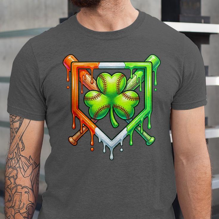 Baseball Drip Ice Cream St Patricks Day Shamrock Lucky Unisex Jersey T-Shirt