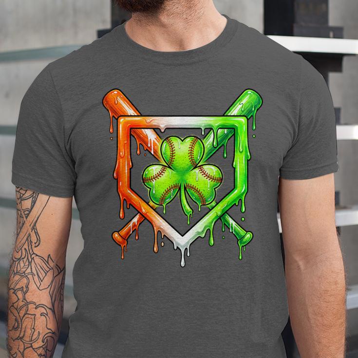 Baseball Drip Ice Cream St Patricks Day Shamrock Unisex Jersey T-Shirt