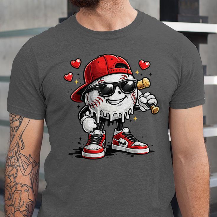 Baseball Drip Ice Cream Valentine’s Day Boys Kids Unisex Jersey T-Shirt
