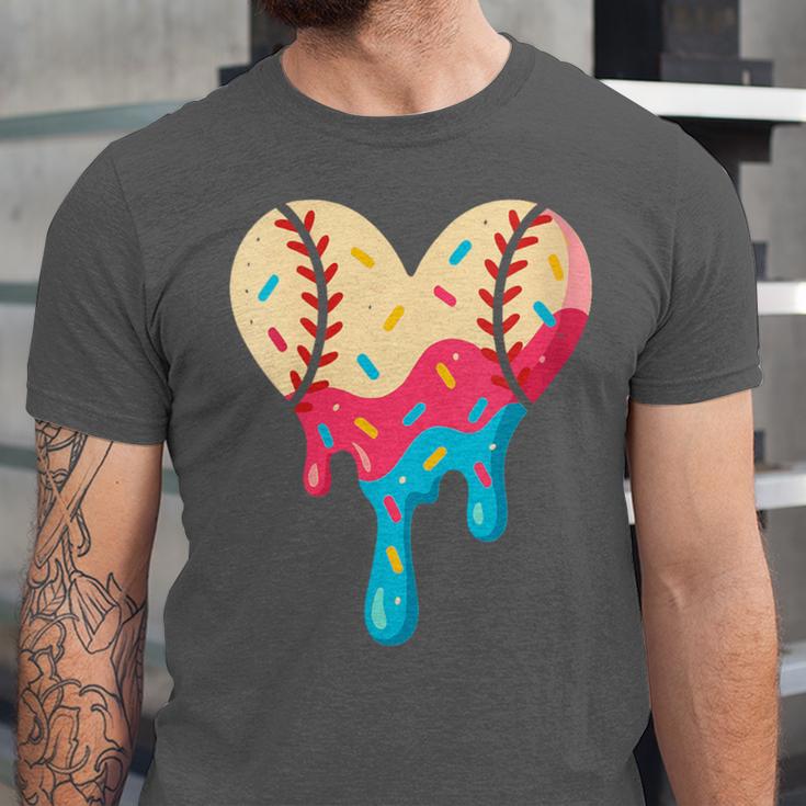 Baseball Drip Melting Ice Cream Baseball Heart Boys Girls Unisex Jersey T-Shirt Baseball Drip Melting Ice Cream Baseball Heart Boys Girls Unisex Jersey T-Shirt